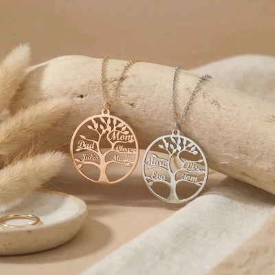 Tree of Life™ personalized family name necklace for Mom