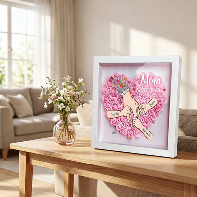 With Mom personalized floral family frame