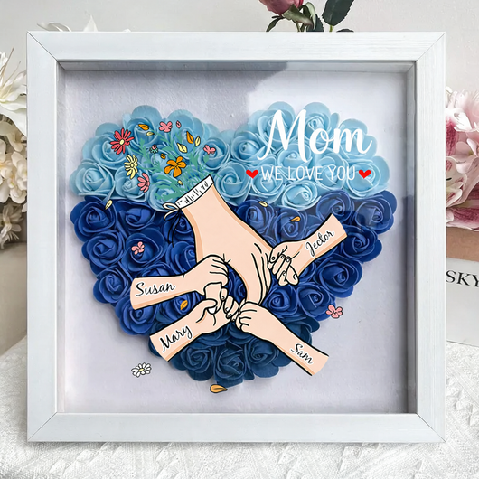 With Mom personalized floral family frame