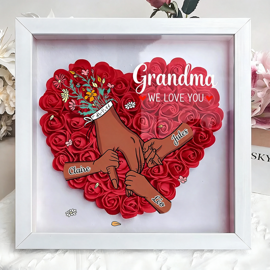 With Mom personalized floral family frame