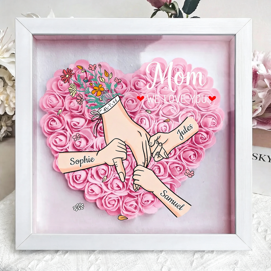 With Mom personalized floral family frame