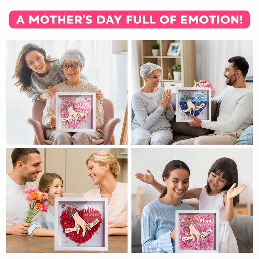 With Mom personalized floral family frame