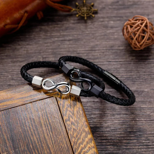 Forever Us™ – Personalized Leather Infinity Bracelet