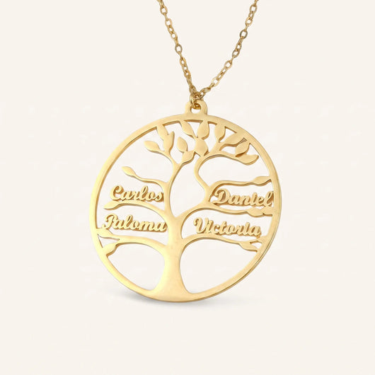 Tree of Life™ personalized family name necklace, gold